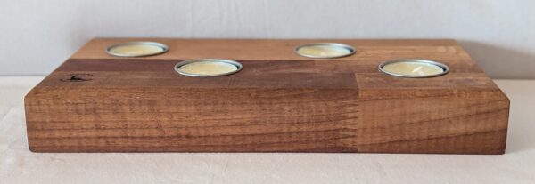 0125 Walnut and Oak 4 Candle Holder (tealights included) 345x150x42mm £25. 1.5kg - Image 2