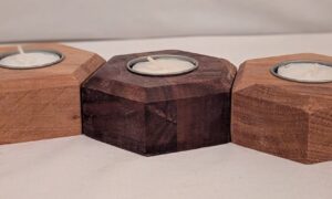 Set of 3 hexagonal candle holders ( with tealights)
