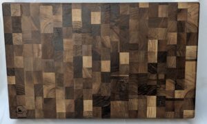 Solid Walnut End Grain Chopping Board with inset handles 625x385x80mm