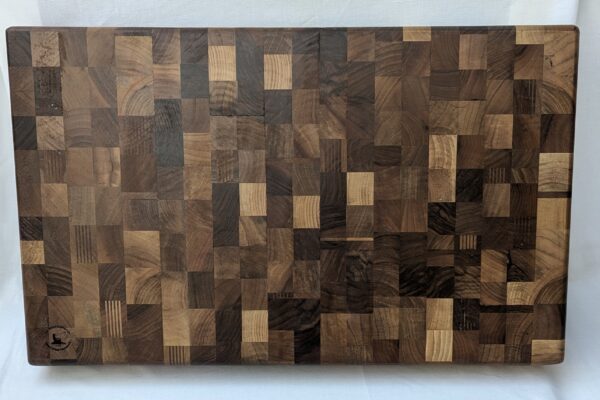 Solid Walnut End Grain Chopping Board with inset handles 625x385x80mm
