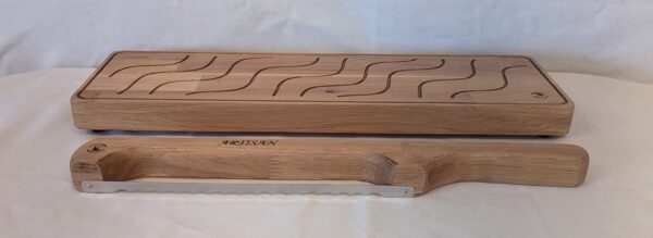 Artisan Oblong Bread Board with Ultra Sharp Knife 485x147x30mm