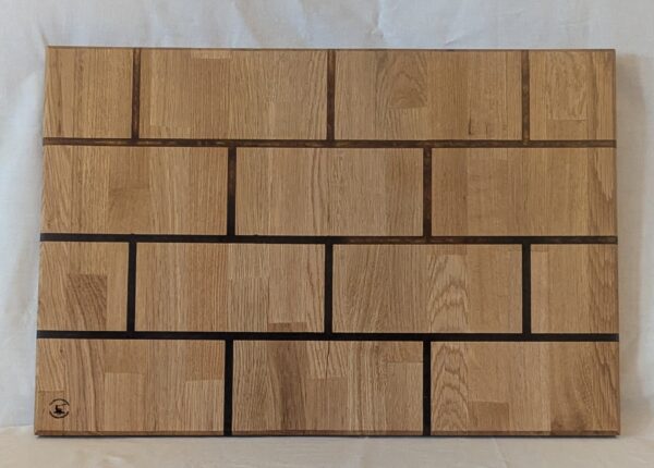 Oak Brick Block Charcuterie Board with black and copper epoxy. 590x400x28mm.