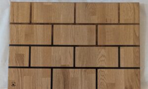 Oak Brick Block Charcuterie Board with black and copper epoxy. 590x400x28mm.