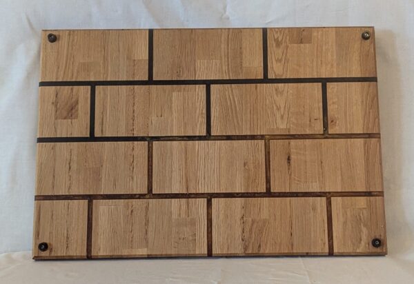 Oak Brick Block Charcuterie Board with black and copper epoxy. 590x400x28mm. - Image 2