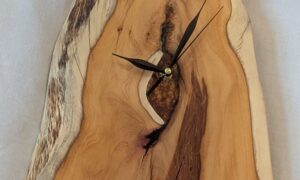 Yew with Golden Brown Epoxy Clock. 425x270x30mm.