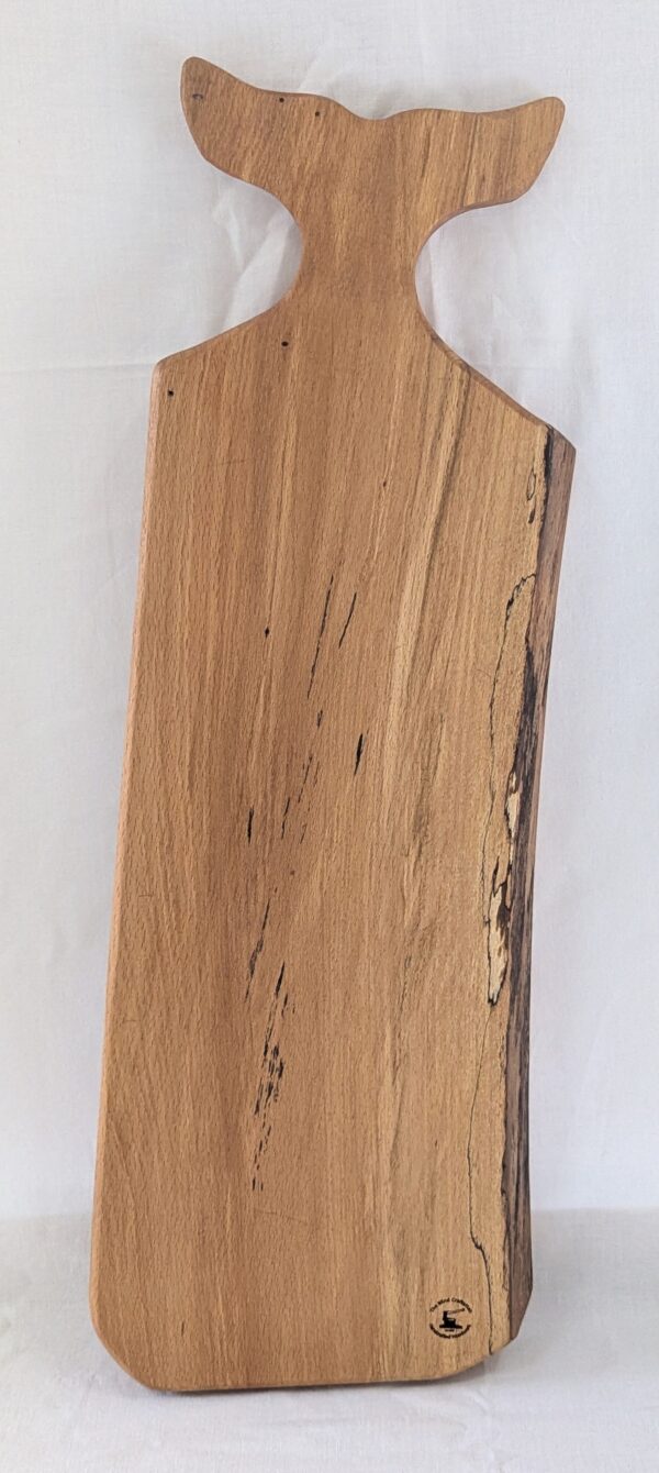 Spalted Beech Whale Tail Charcuterie Board. 600x209x40mm.