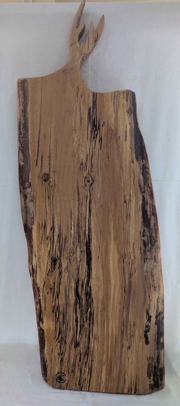 0167 Red Alder Antler Handle Charcuterie Board. 910x325x60mm. £90