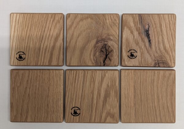 Oak Coasters (set of 6). 85x85x13mm.