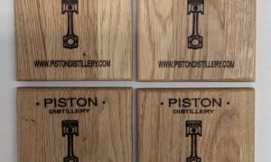 Piston Gin Coasters (set of 4). 100x100x15mm.