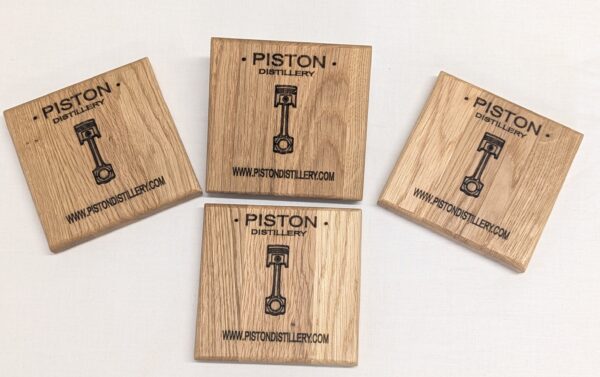 Piston Gin Coasters (set of 4). 100x100x15mm. - Image 2