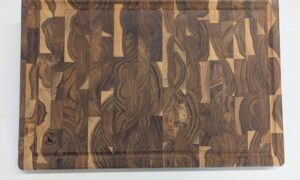 0176 Brazilian Teak End Grain Chopping Board. 440x295x33mm. £80. 4 items