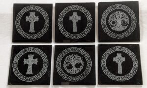 Glass Celtic Engraved Coasters (set of 6). Set 2. 100x100x2mm. £25