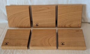 Cherry Coasters. 100x100x20mm.