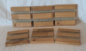 0188 Oak with Misty White Epoxy Coasters (set of 6). 100x100x10mm. £20