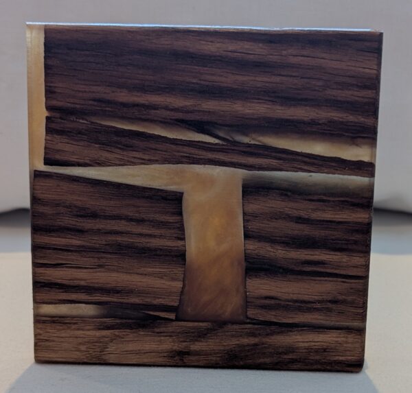 Tiger Oak with Brown Gold Epoxy Coasters (set of 6). 100x100x6mm. - Image 2
