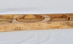 Sycamore 5 Section Serving Tray with black cast iron handles 955x230x40mm