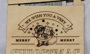 Wooden Money Wallet with envelope 150x110x10mm