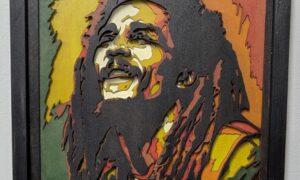 Framed Bob Marley Layered Laser Art 335x335x40