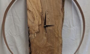 Whiskey Barrel Copper Ring and Spalted Beech Clock. 620 x 50mm