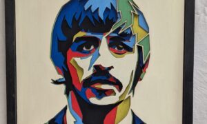 Framed Ringo Starr Layered Laser Art. 335 x 335 x 40mm.