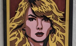 Framed Taylor Swift Layered Laser Art. 335 x 335 x 40mm.