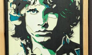 Framed Jim Morrison Laser Art  335 x 335 x 35mm